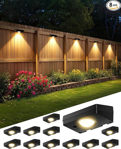 Solar Fence Lights Outdoor Waterproof, Fence Light Solar Powered with 3 Modes for Outside, Deck, Step, Yard, Stairs, Balcony, Patio, Railing (3000K/4500K/6500K, 12 Pack)