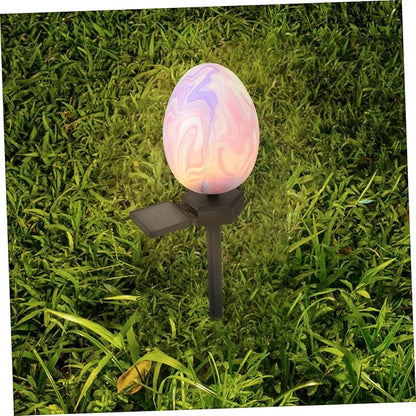 Kisangel Easter Solar Garden Stake Lights Led Egg Shape Outdoor Decorative Solar-Powered Pathway Lighting