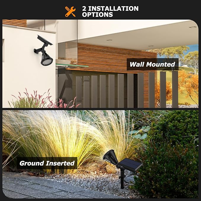 Solar Lights Outdoor, Ultra Bright 21 LEDs IP67 Waterproof Landscape Lighting for Outside, 2-in-1 Adjustable Solar | Lumora