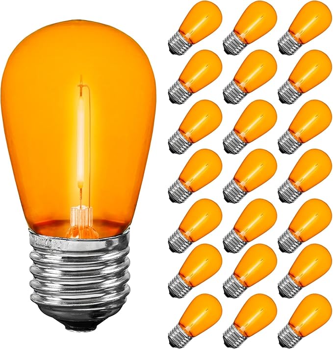 Novelty Lights Outdoor String Light Replacement Bulbs, 5 Pack S14 LED Edison Shatterproof Plastic, E26 Base | Lumora