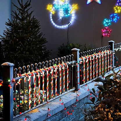 20 Pcs Christmas Candy Cane Lights, 21'' Solar Pathway Lights with 8 Lighting Modes, Waterproof Garden Lights for Outdoor Christmas Patio Yard Walkway Decorations