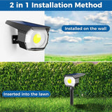 Peasur 1 Pack Solar Spot Lights Outdoor, Solar Spotlights Outdoor Waterproof 2-in-1 Auto On/Off Landscape Lighting | Lumora