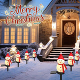 Solar Christmas Pathway Light，Set of 4 Solar Snowman Lights Waterproof Outdoor Christmas Decorations for Xmas | Lumora