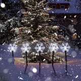 BRIGHTDECK Snowflake Solar Christmas Decorations Outdoor, 5 Pack LED Pathway Lights, Waterproof Snowflake Pathway | Lumora