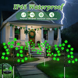 4 Pack St Patricks Day Solar Outdoor Lights, 80 LED St Patricks Day Decorations, Solar Shamrock Stakes Lights with | Lumora