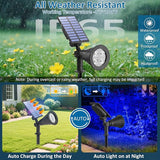 T-SUNUS Christmas Solar Landscape Spotlights Outdoor IP65 Waterproof Blue Spot Lights Outside Auto On/Off Yard | Lumora