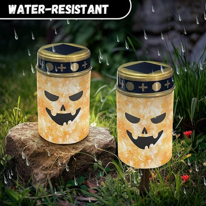 Ghost Face Solar Outdoor Lights, Waterproof Solar Pathway Lights,Auto On/Off Solar Lights, Solar Garden Lights for Grave Walkway Driveway Yard Lawn Landscape