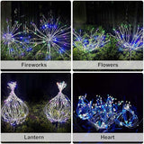 Outdoor Solar Garden Lights,Firework Lights 4 Pack Waterproof Decorative Pathway Lights,120Led Firefly Lights Solar | Lumora