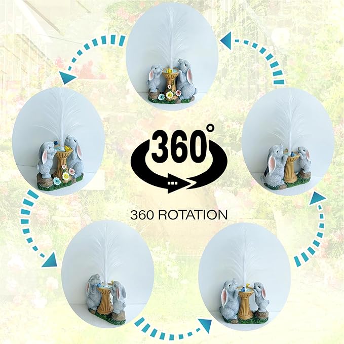 Solar Rabbit Garden Statues，LED Lights Outdoor with 7 Multi-Color Changing Modes Solar Garden Decor Yard Lights Outside Patio Lawn, Gifts for Mom Grandma Women Birthday