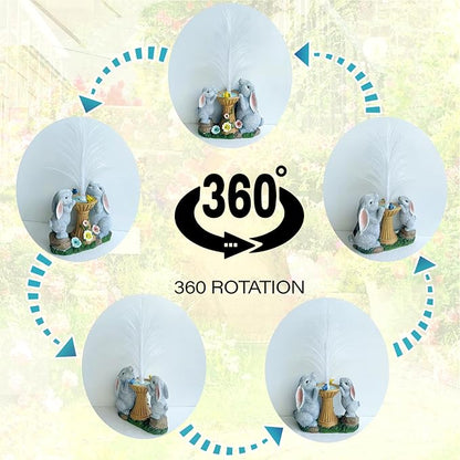 Solar Rabbit Garden Statues，LED Lights Outdoor with 7 Multi-Color Changing Modes Solar Garden Decor Yard Lights Outside Patio Lawn, Gifts for Mom Grandma Women Birthday