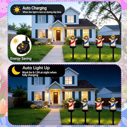 4 Pack Solar Easter Lights, Garden Pathway Lights Outdoor Jesus Lights Waterproof Solar Stake Light for Pathway Landscape Lawn Yard Porch Patio Spring Easter Decoration