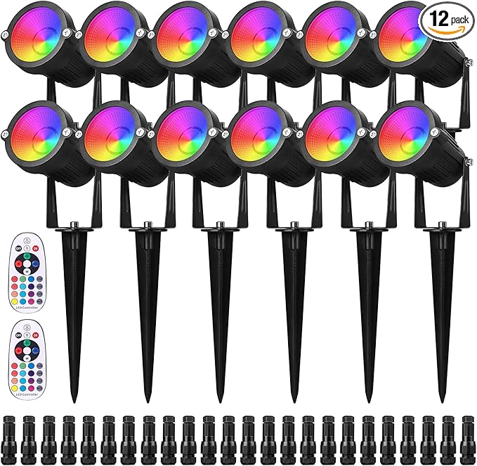 Halloween Christmas Spotlight Outdoor,10W RGBW Led Landscape lighting,Low Voltage Color Changing Landscape | Lumora