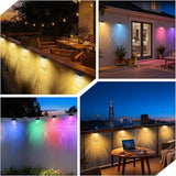 LumiZen Solar Deck Lights 8 Pack, 12 Modes RGB Color with Remote Dimmable Solar Fence Lights Outdoor Led Powered | Lumora