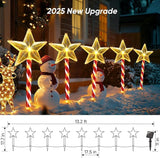 Solar Christmas Lights Outdoor Waterproof: 8 Pack Star Solar Christmas Decorations Outdoor with 8 Modes, Solar | Lumora
