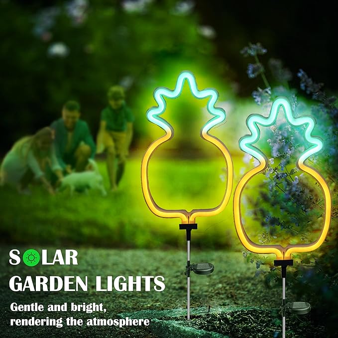 SunKite Pineapple Solar Garden Lights - Decorative Stake Lights for Outdoor, Yard, Lawn, Pathway, Patio, Backyard | Lumora