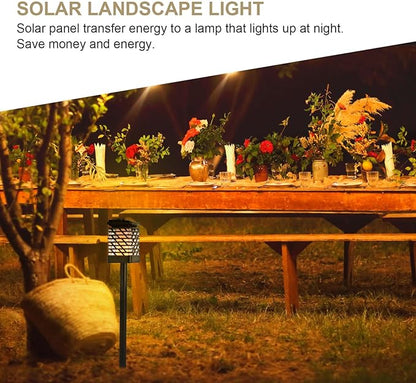 jojofuny Vintage Solar Hanging Wall Path Lights Outdoor Waterproof Landscape Lawn Lamp with Geometric Shade Warm White for Garden Patio Yard