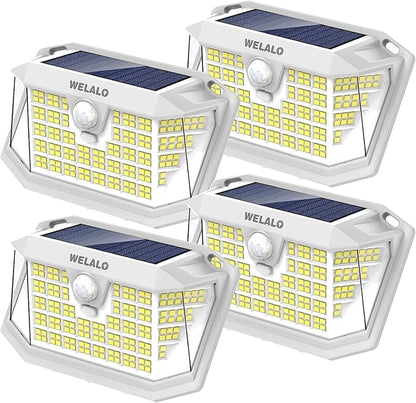 WELALO 6 Pack/65 LED/3 Modes Solar Color Changing Spot Lights Outdoor, 3 Modes/4 Pack/188 LED Solar Motion Sensor Lights Outdoor