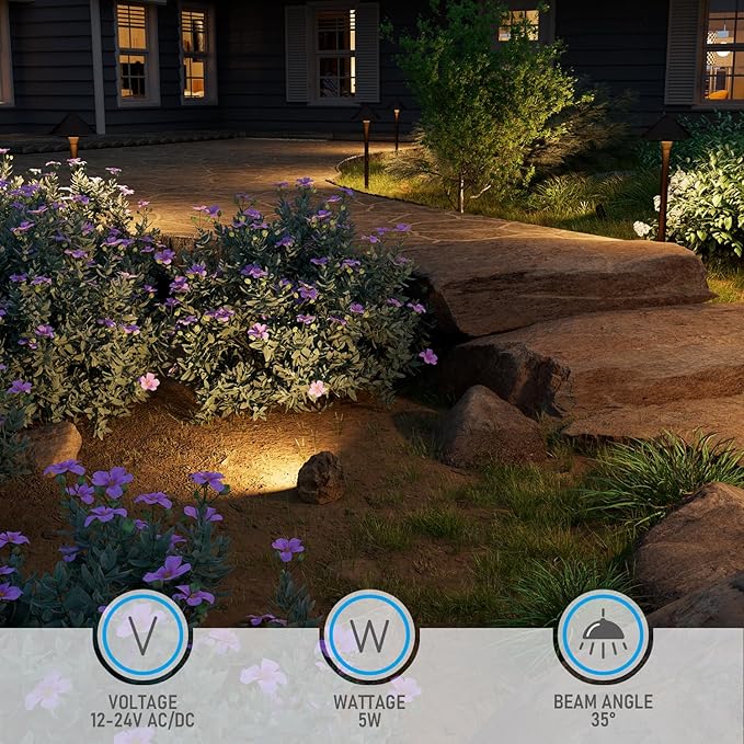 LEONLITE 5CCT LED Rock Lights Outdoor, 5W Low Voltage Landscape Spot Light for Garden, Yard, Decorative Stone | Lumora
