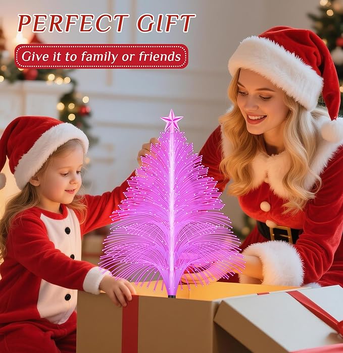 Solar Garden Lights Christmas Decorations Outdoor Waterproof,4 Packs Christmas Trees Lights Fairy Garden Decor,Xmas Gifts for Women mom,Solar Jellyfish with Star 5 Layer for Yard Outside