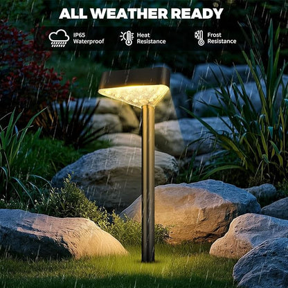 Solar Pathway Lights Outdoor, Bright LED Solar Landscape Lights, Waterproof Solar Garden Lights for Yard, Patio, Walkway, Lawn, Driveway(Warm White, 8 Pack)
