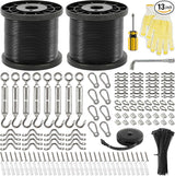 400 Ft String Light Hanging Kit Outdoor, Nylon Coated Stainless Steel 304 Wire Rope, String Light Kit Included | Lumora