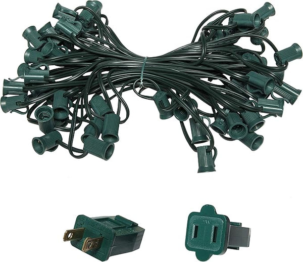 Wintergreen Lighting C7/E12 Light Stringer, E12 Sockets, 12” Socket Spacing, Outdoor String Patio Christmas Lights | Lumora