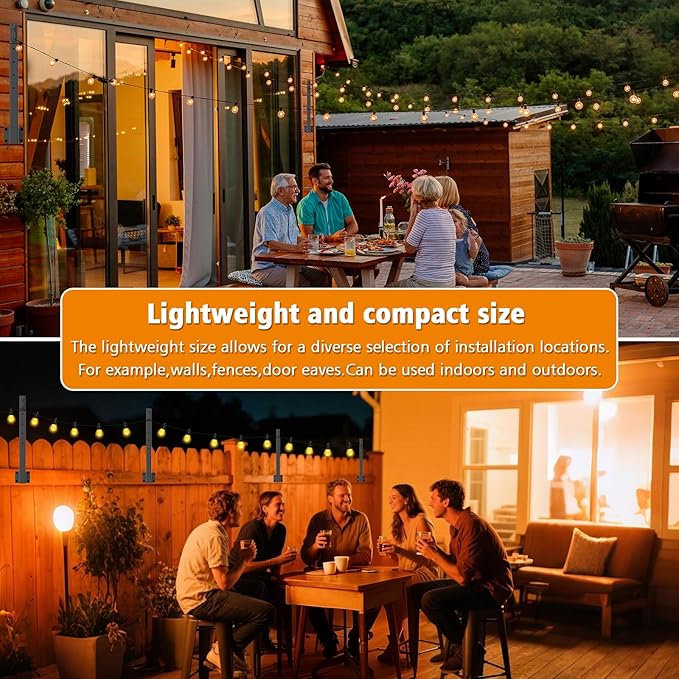 LETIANPAI 2.8Ft String Light Poles 10 Pack,Light Poles for Outside Lights,Outdoor with Fence Brackets Hanging | Lumora