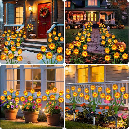 Solar Powered Sunflower Lights - Solar Flowers Lights Waterproof Outdoor for Yard, Pathway,Landscape, Ideal Gifts for Women, Mom,Home Festival Decoration