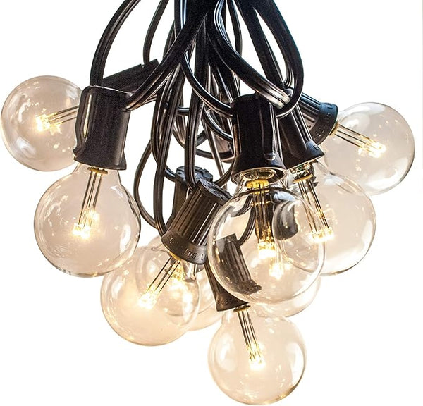 Hometown Evolution, Inc. 100 FT Outdoor LED String Lights - G40 Globe Bulbs (Black Wire) - Outdoor String Lights | Lumora
