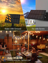 100ft Solar Outdoor String Lights with Remote - USB Rechargeable Solar Powered Outdoor Patio Lights, Larger 3.5W | Lumora