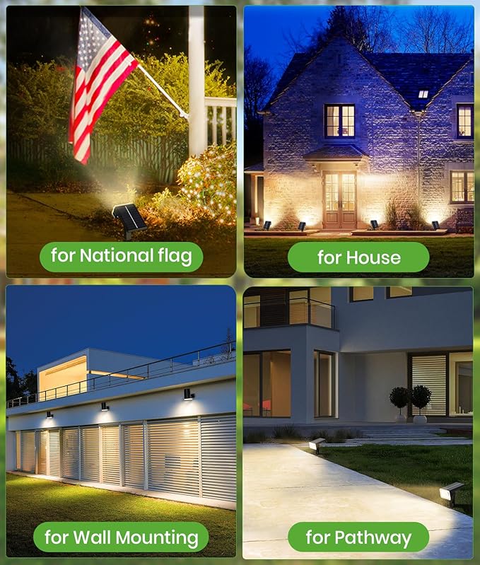 Bright Solar Spot Lights Outdoor (Warm White, 4 Pack) | Lumora