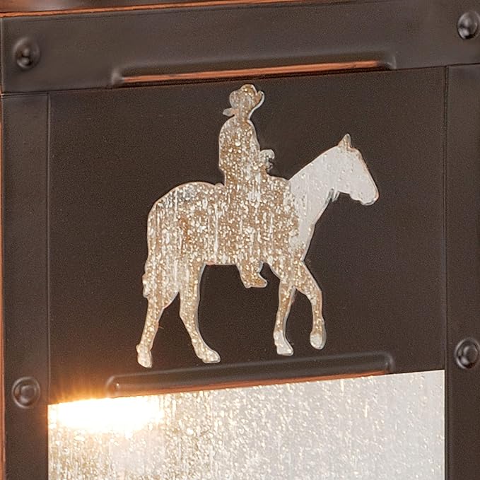 VAXCEL 2-Pack Trail 13 in. H 1-Light Burnished Bronze Rustic Cowboy Outdoor Wall Sconce Made of Durable Steel | Lumora