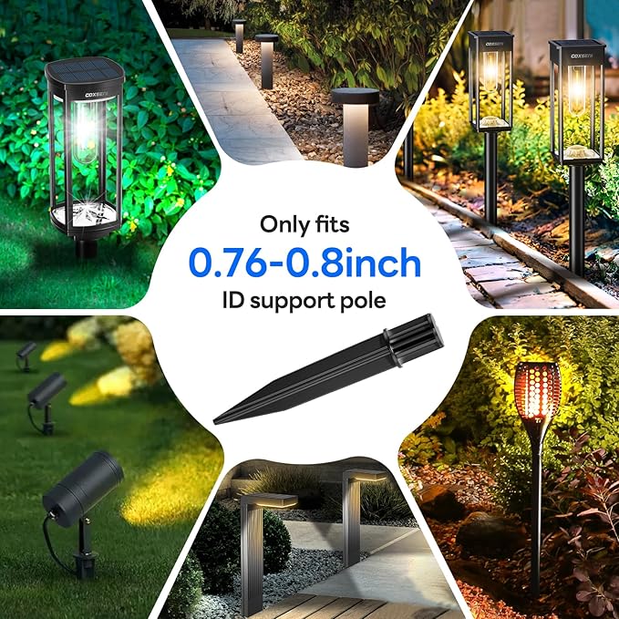 8Pcs Ground Stakes & 6Pcs Solar Pathway Lights Cool White