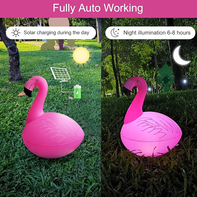 Solar Floating Lights 4PCS, Flamingo Floating Pool Lights Solar Powered, IP68 Waterproof Glow - Outdoor Path Light | Lumora
