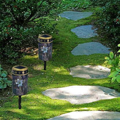 Solar Pathway Lights,Grave Crosses for Cemetery Solar Lights Outdoor Waterproof Garden Stake Lights for Outside Patio Landscape Lighting Flameless Warm White Pathway Lights Spotlights