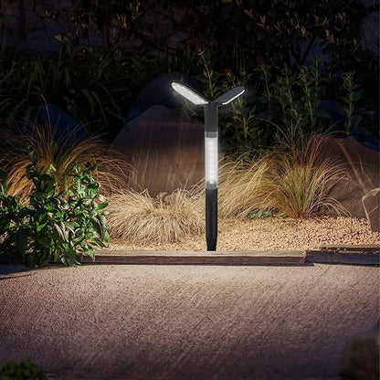 EMANER Solar Flood Lights Outdoor 2-Pack, Dual Color 2700-6000K CCT Change, Dusk to Dawn Solar Pathway Light with Stake, 12Hrs All-Night Illumination for Lawn Landscape Patio Security