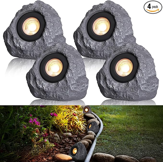 LEONLITE 5CCT LED Rock Lights Outdoor, 5W Low Voltage Landscape Spot Light for Garden, Yard, Decorative Stone | Lumora