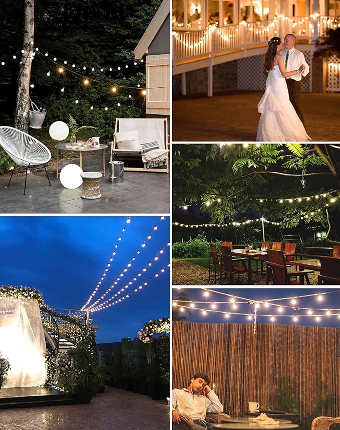 Outdoor String Lights Waterproof, 300FT Patio Lights with 146 Shatterproof G40 Globe Bulbs(6 Spare), Connectable | Lumora