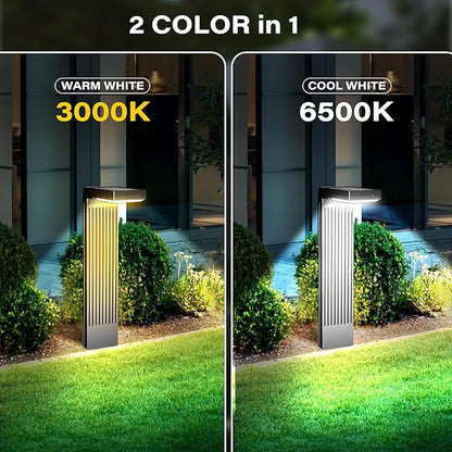 Motion Sensor Solar Pathway Lights Outdoor 4Pack + 3 Color in 1 Solar Pathway Lights Outdoor 8Pack
