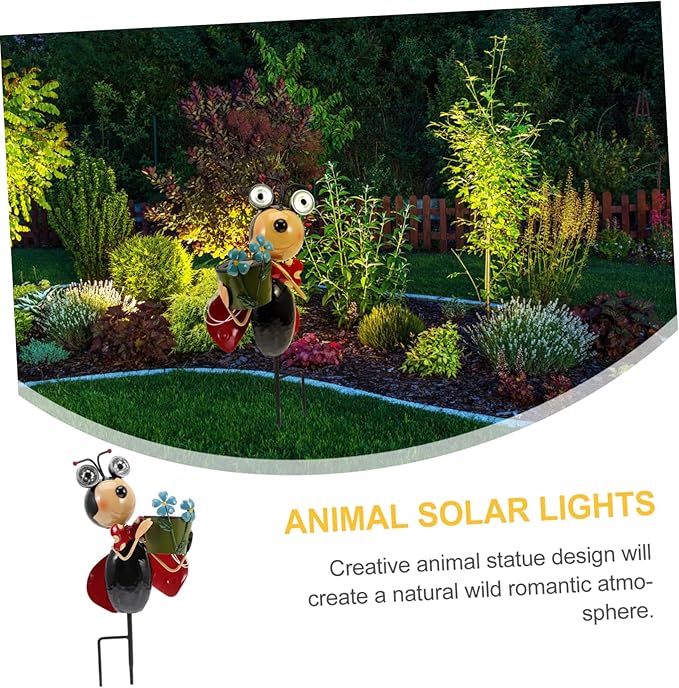 TOYANDONA Solar Garden Lights Outdoor Animal Statue Solar Stake Light for Pathway Lawn and Garden Decor Easy Install Solar Powered Sustainable Lighting Hours for Outdoor