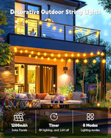 Brightown Solar String Lights Outdoor Waterproof, 19.6Ft 60 LED Globe Solar Patio Lights, 8 Modes Balcony Lights | Lumora