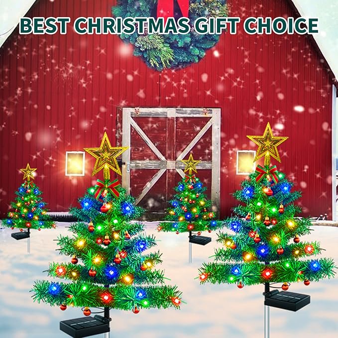 Upgraded Solar Outdoor Christmas Tree Lights Multicolor, 800mA Solar Powered Outdoor Lighted Xmas Tree Waterproof | Lumora