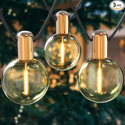 L.A. NOVA String Lights Indoor, G50 with 20 Shatterproof Bulbs LED Vintage 24Ft Lights for Bedroom Decor, Pluggable Filament, Transformer Extension, Dimmer…