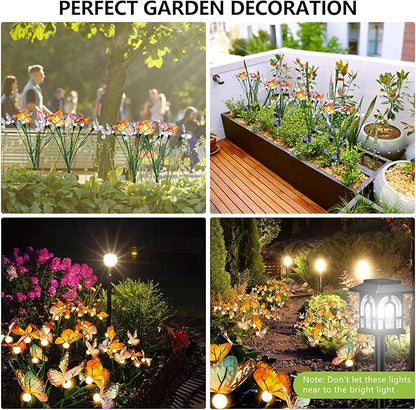 Flumy Solar Butterfly Flower Lights - LED Garden Stake, Waterproof Solar Light for Outdoor Butterflies Decorations, Perfect for Gardens, Birthday Parties, and Gifts for Women