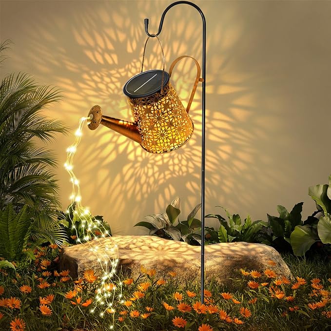 Solar Watering Can Lights: IP65 Waterproof Garden Light Outdoor Decor - Hanging Lantern with Fairy Lights for Yard Patio Pathway - Christmas Birthday Gardening Gifts for Women Mom Grandma