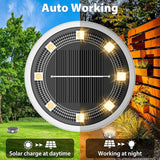 nipify 8 Pack Solar Ground Lights Outdoor, 8 LED Solar Disc Lights Waterproof for Yard Garden Walkway Deck Patio | Lumora
