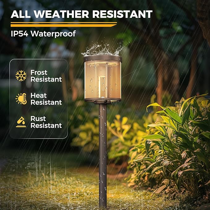 Solar Yard 4-Pack Solar Pathway Lights Outdoor, Garden Path Lights Outside Waterproof, Solar Powered Landscape Light for Pathway, Porch, Walkway, Driveway