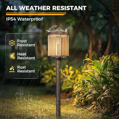 Solar Yard 4-Pack Solar Pathway Lights Outdoor, Garden Path Lights Outside Waterproof, Solar Powered Landscape Light for Pathway, Porch, Walkway, Driveway