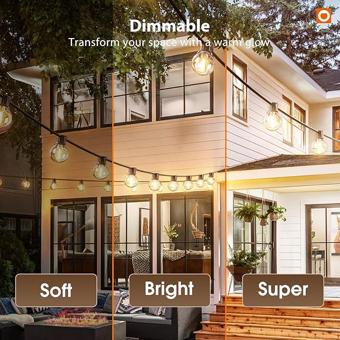 addlon 200FT Solar String Lights Outdoor Waterproof G40 with 104 Bulbs