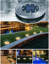 Solar Ground Lights for Outdoor Garden – 8 LED Waterproof Disk Lights, Warm White In-Ground Landscape Lighting for | Lumora